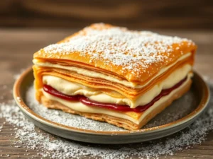 – mille feuille → Réalisez un mille feuille croustillant avec une crème pâtissière onctueuse : Un Délice à Découvrir